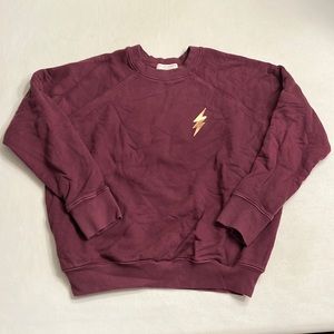 SPIRITUAL GANGSTER Burgundy Red Peace Love Light Crewneck Sweatshirt